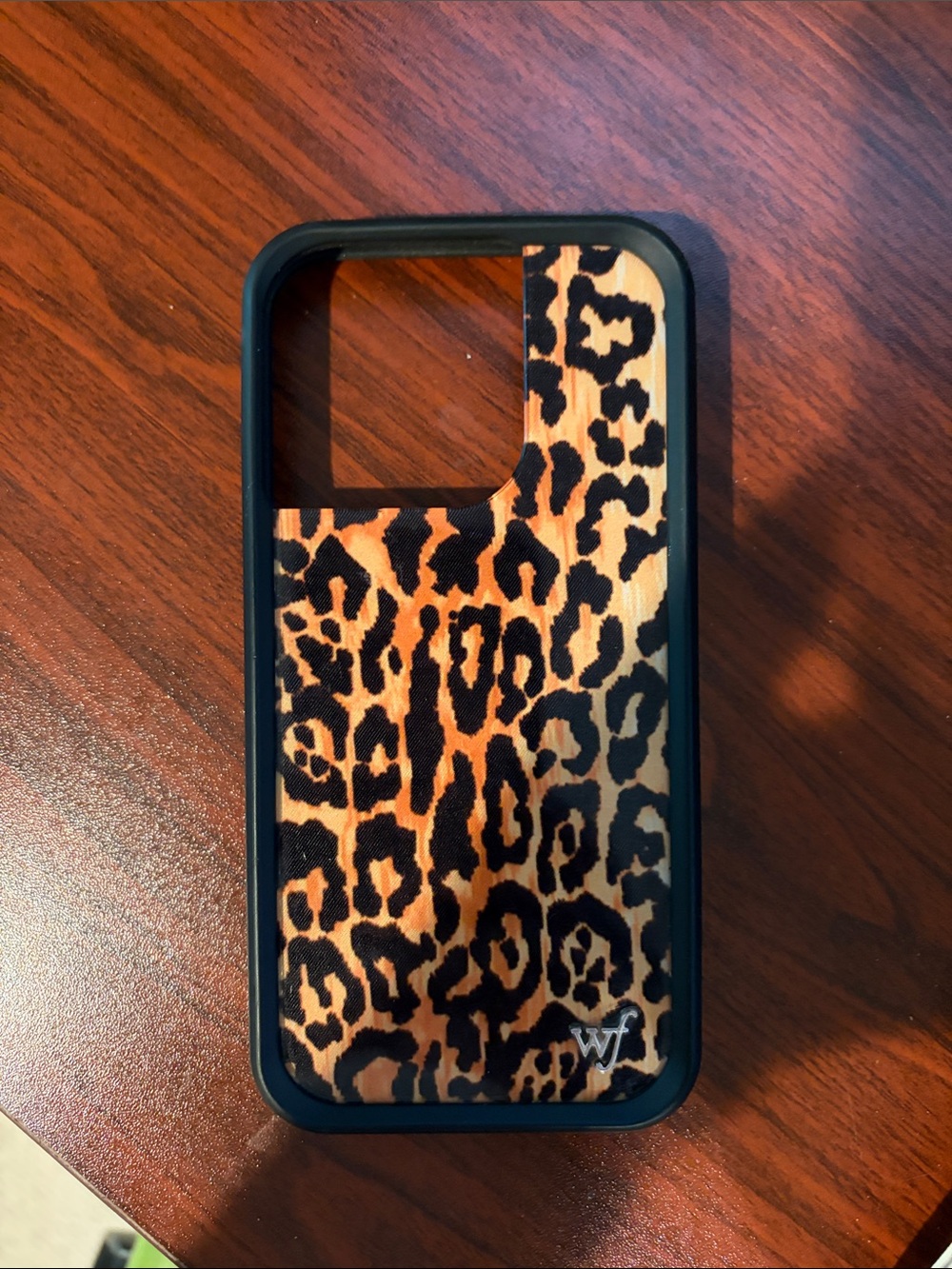 Wildflowers Leopard Print iPhone 15 Pro Phone Case - Black & Tan